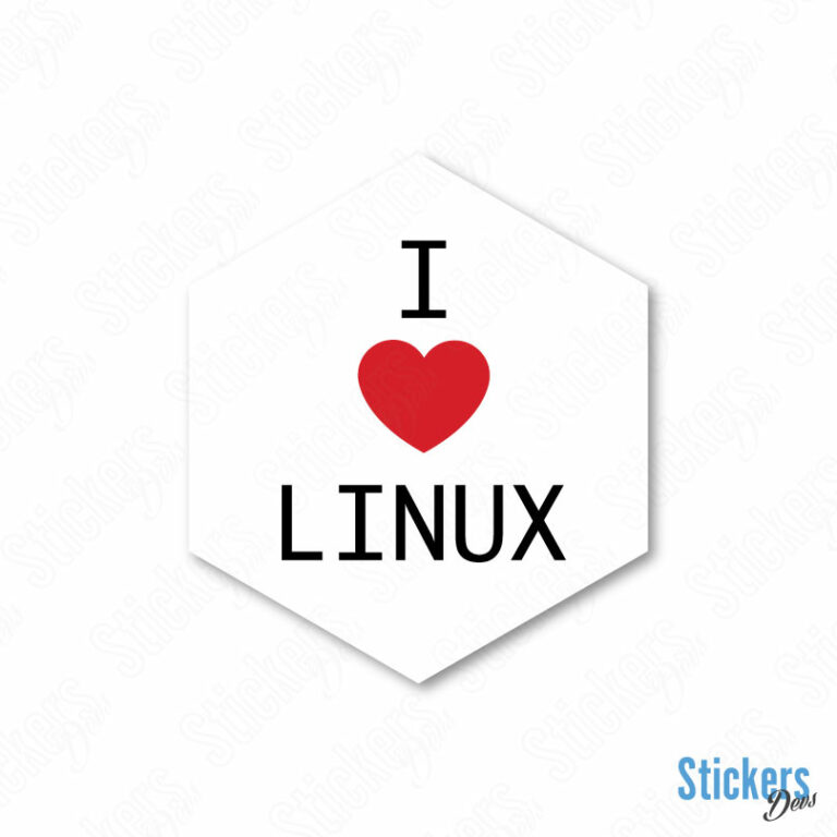 I Love Linux Hexa Sticker Adesivo Stickers Devs